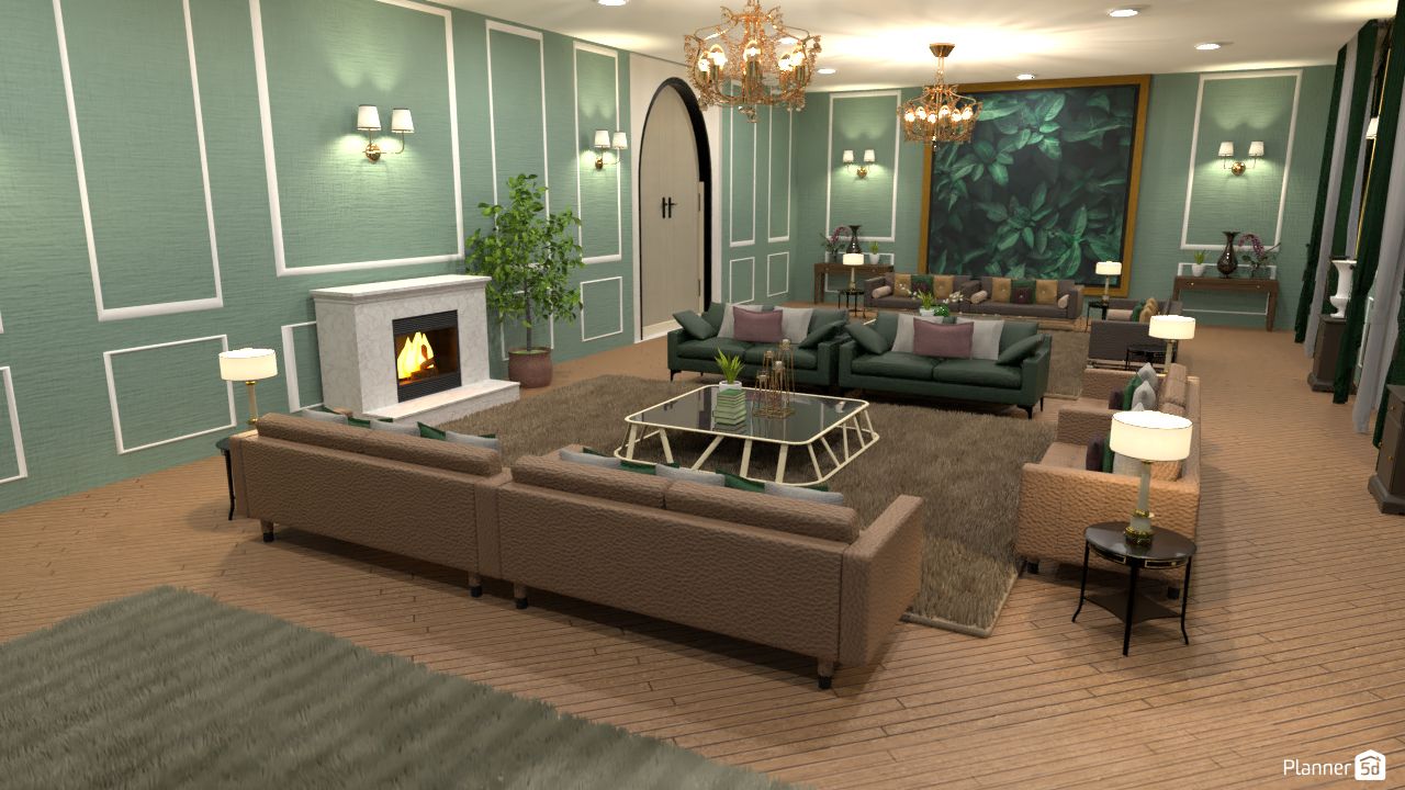 green living room design