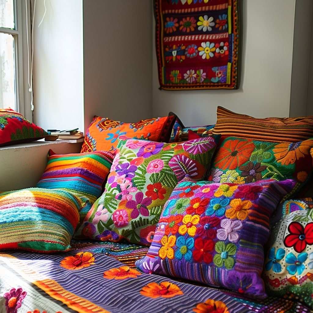 colorful pillows