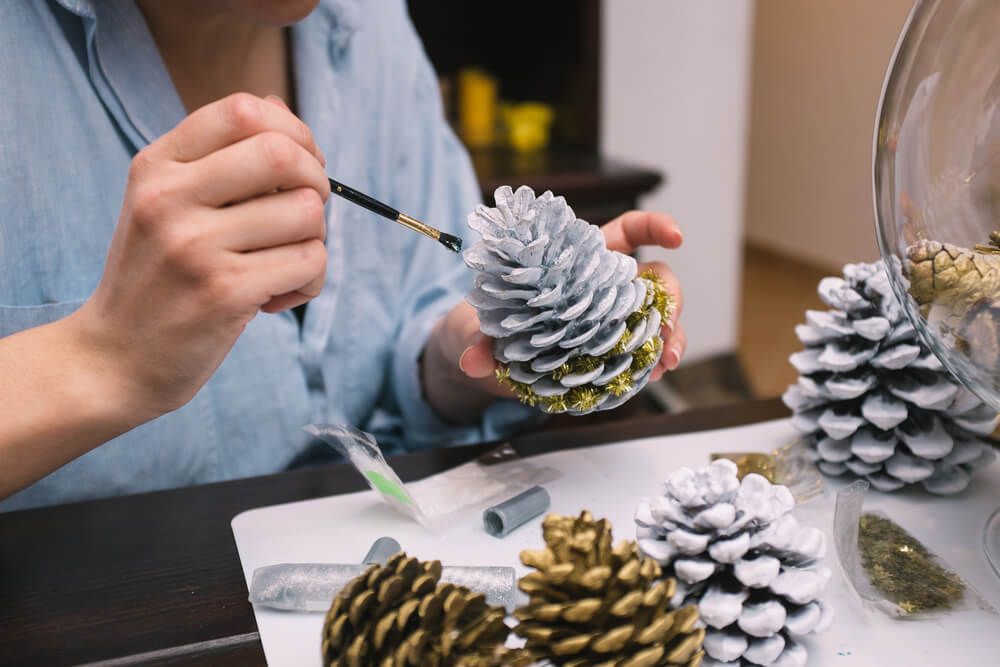 hand painted acorns