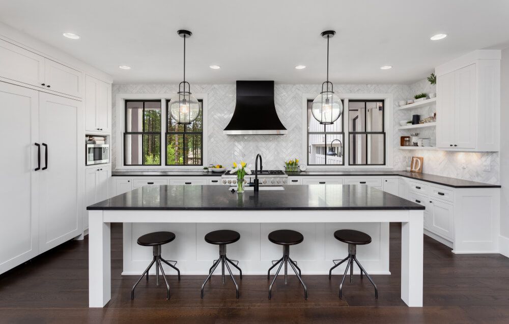 kitchen with a seating area