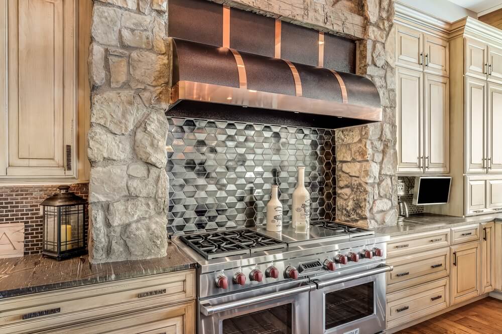 modern metal backsplash finish