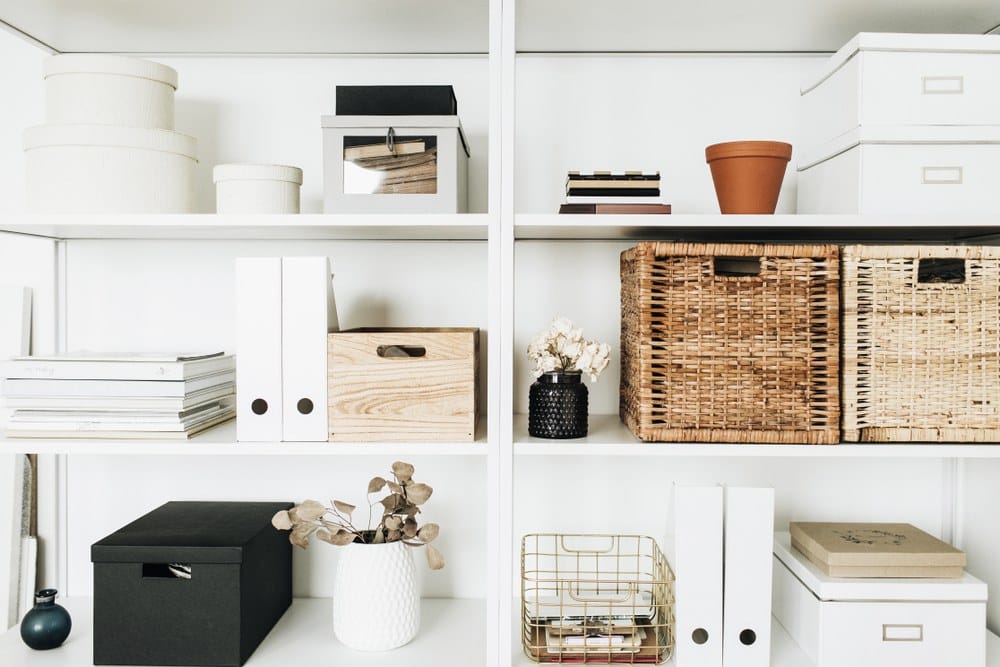 modern office storage shelves