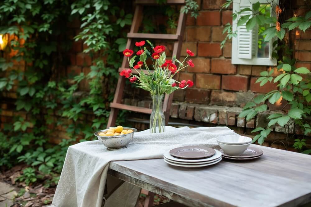 outdoor food prep area