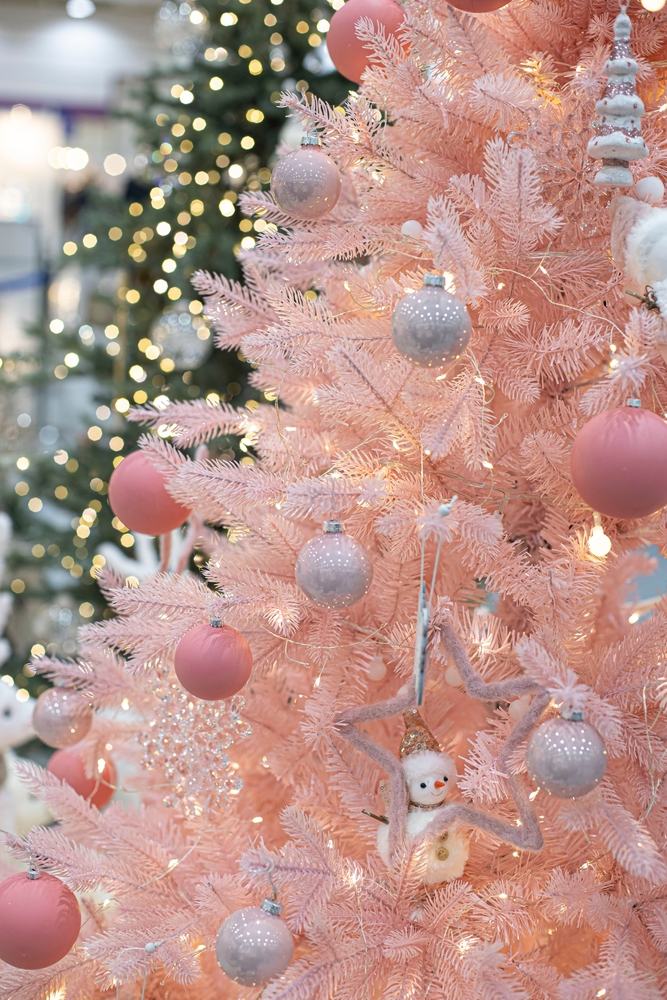 pink christmas tree