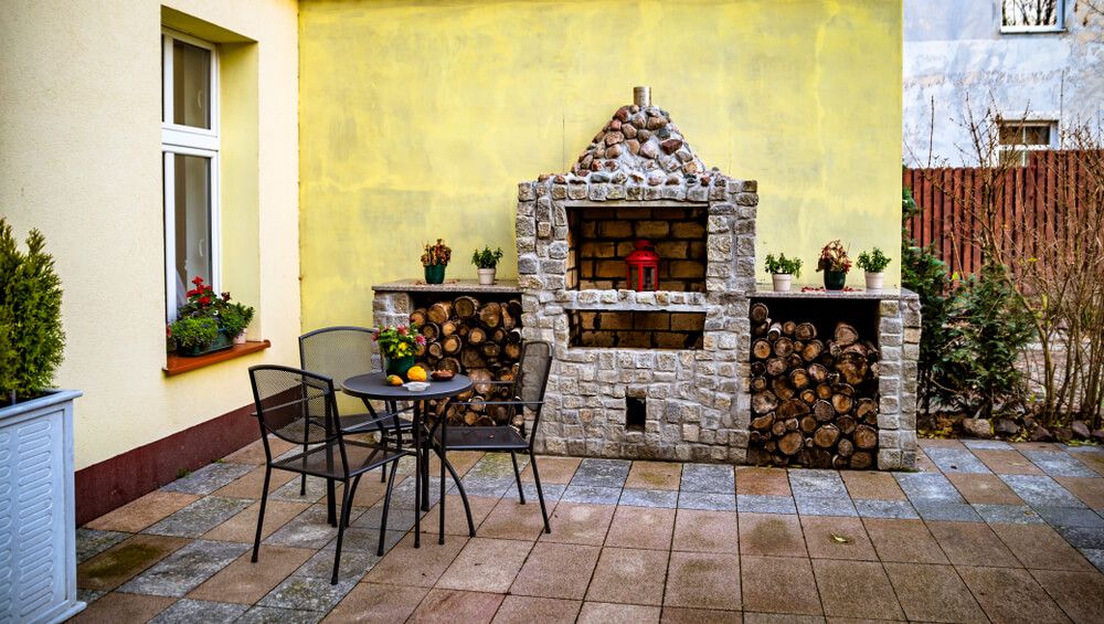 outdoor rustic kitchen