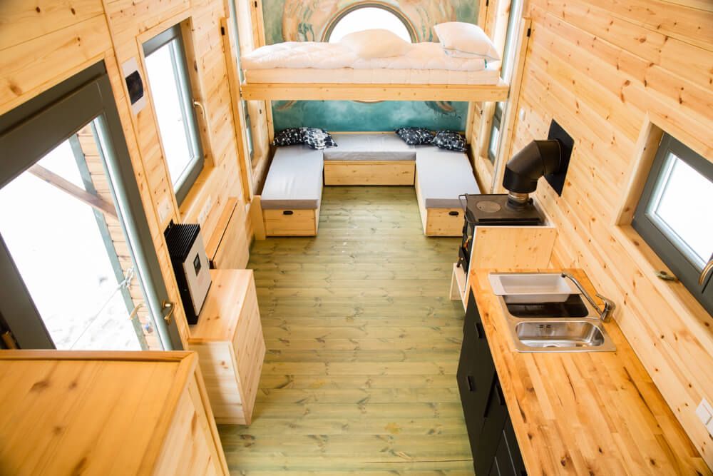 Mobile tiny house interior.