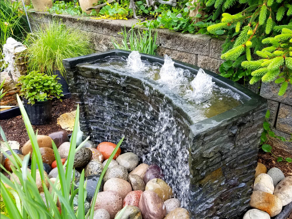 Landscape Design Ideas with Bubbling Water Feature