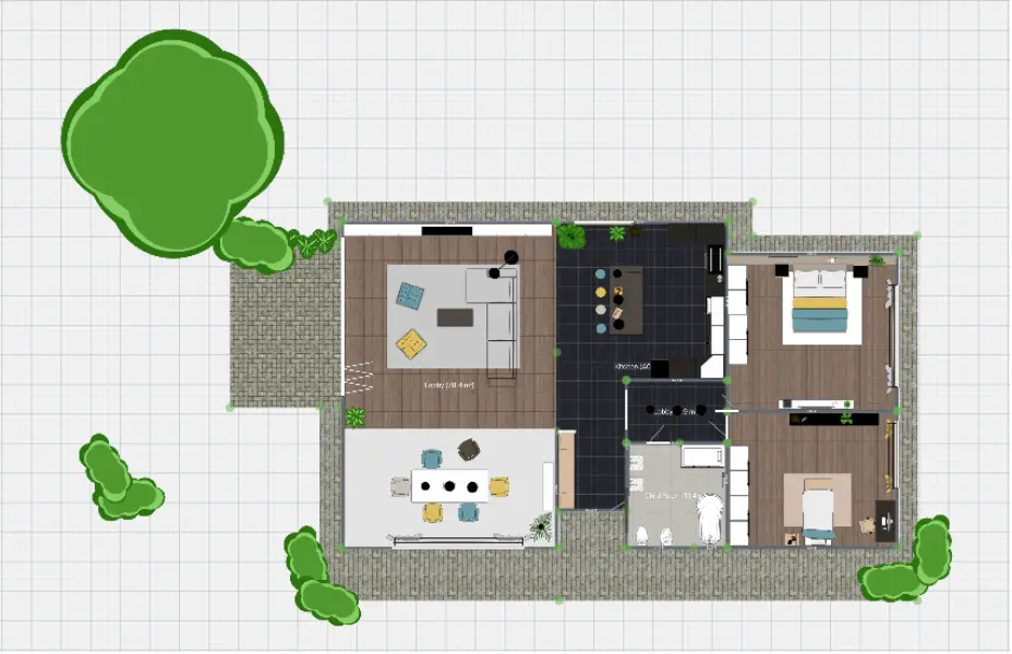 aperçu du plan de jardin en 2D